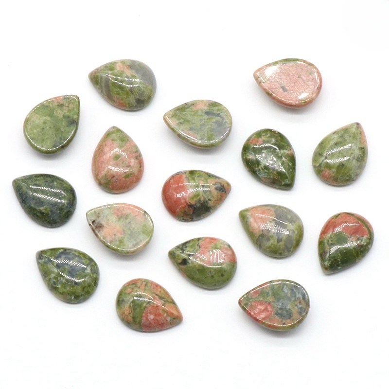 12x16mm Gemstone Teardrop Cabochon Water Drop Stone Flatback Beads for DIY Making Jewelry