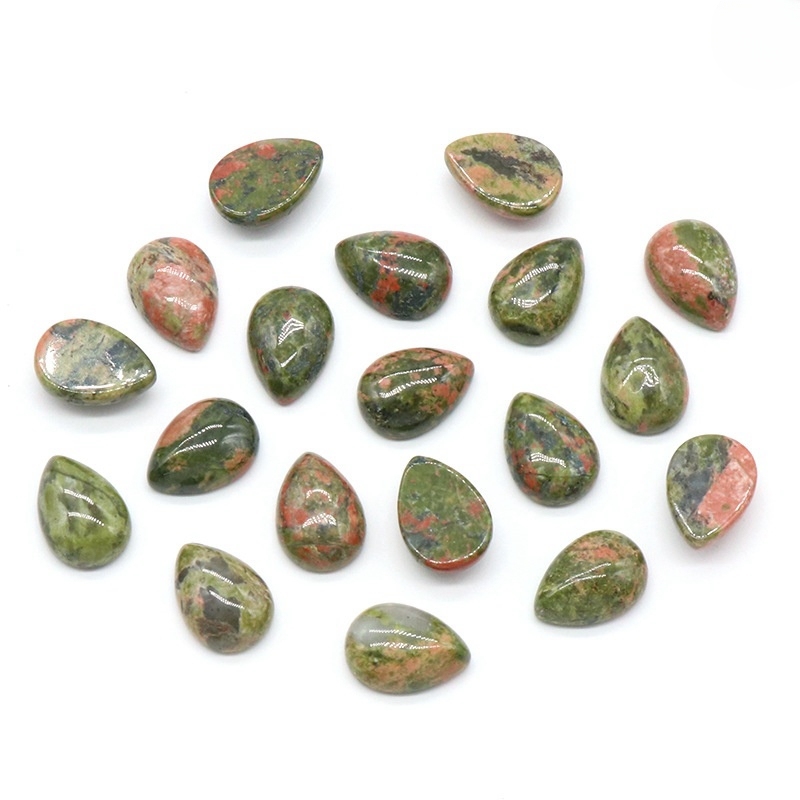 10X14mm Gemstone Teardrop Cabochon Water Drop Stone Flatback Beads for DIY Making Jewelry