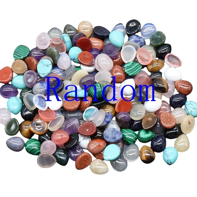 8x10mm Gemstone Teardrop Cabochon Water Drop Stone Flatback Beads for DIY Making Jewelry