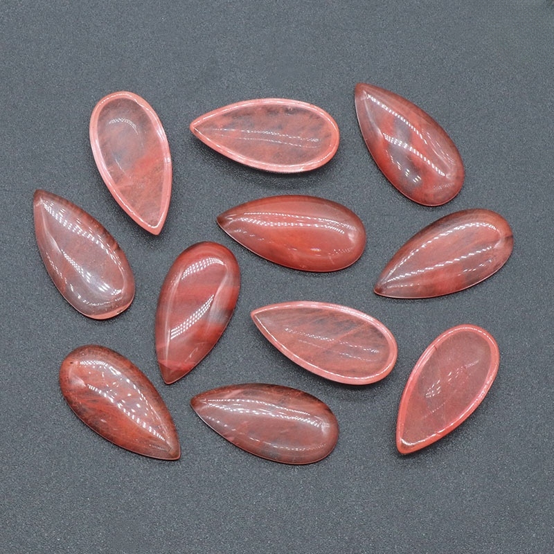15X30MM Gemstone Teardrop Cabochon Water Drop Stone Flatback Beads for DIY Making Jewelry