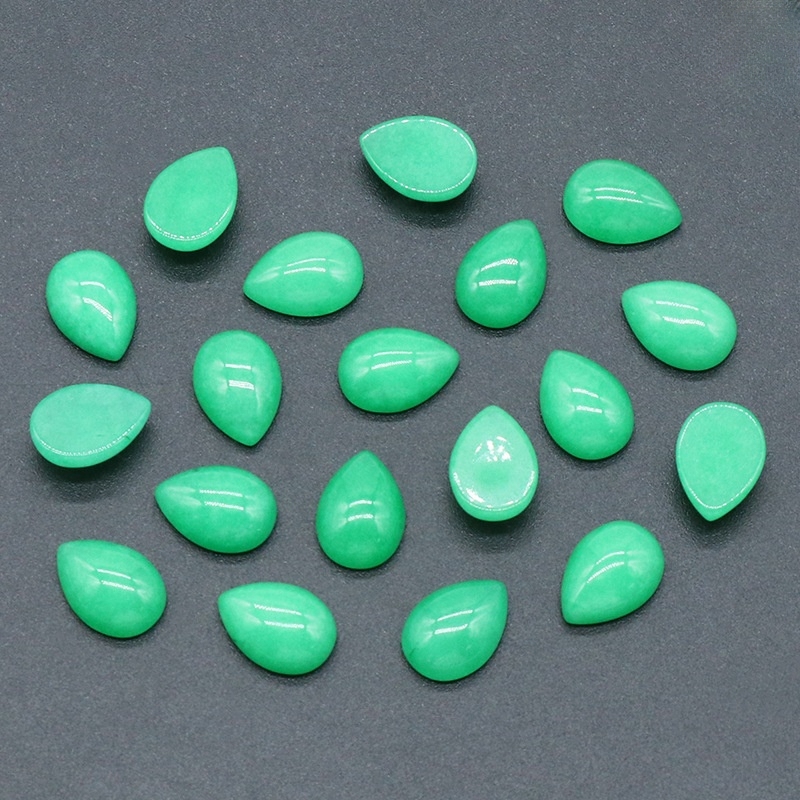 10X14mm Gemstone Teardrop Cabochon Water Drop Stone Flatback Beads for DIY Making Jewelry