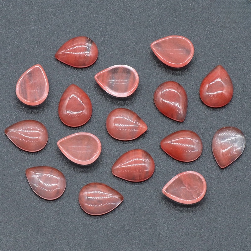 12x16mm Gemstone Teardrop Cabochon Water Drop Stone Flatback Beads for DIY Making Jewelry