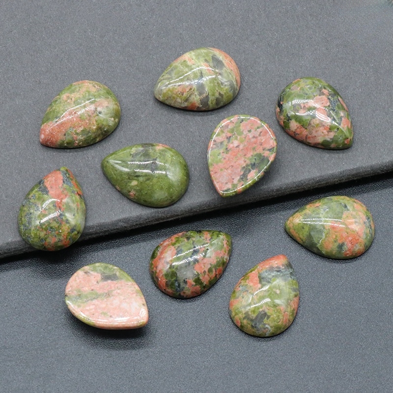15X20mm Gemstone Teardrop Cabochon Water Drop Stone Flatback Beads for DIY Making Jewelry