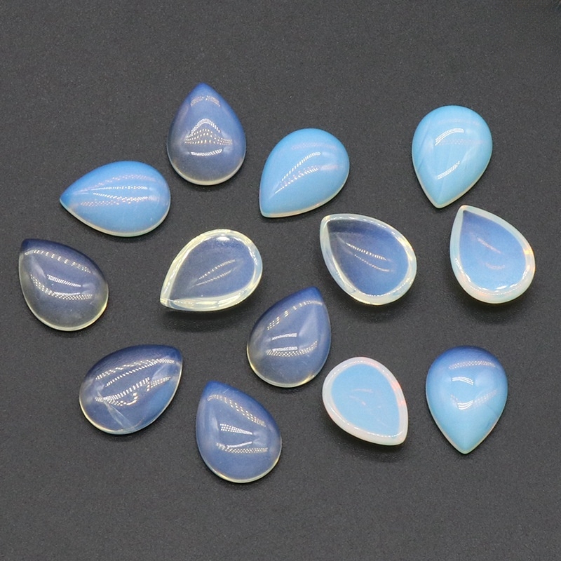 13x18mm Gemstone Teardrop Cabochon Water Drop Stone Flatback Beads for DIY Making Jewelry