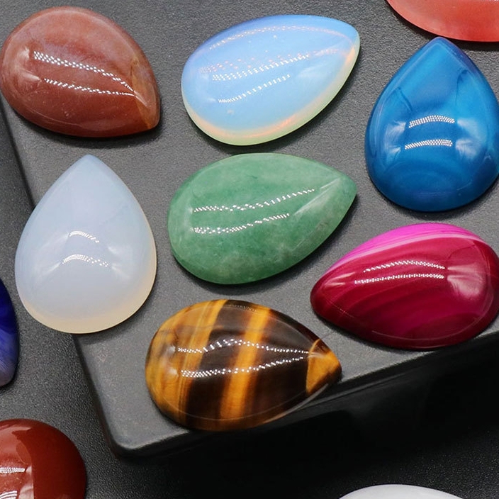 18X25MM Gemstone Teardrop Cabochon Water Drop Stone Flatback Beads for DIY Making Jewelry