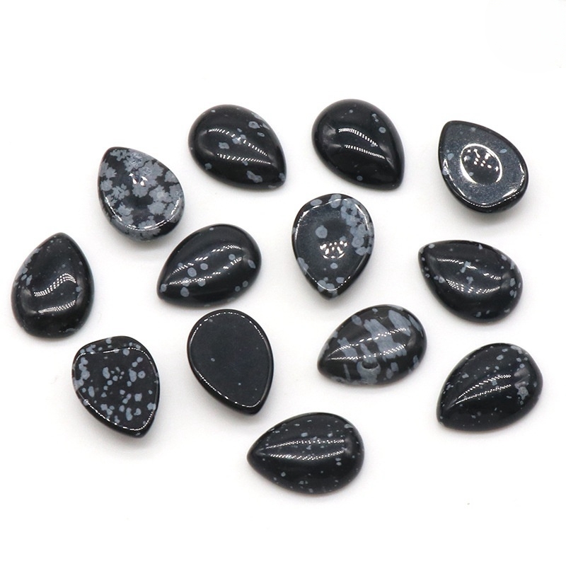 13x18mm Gemstone Teardrop Cabochon Water Drop Stone Flatback Beads for DIY Making Jewelry