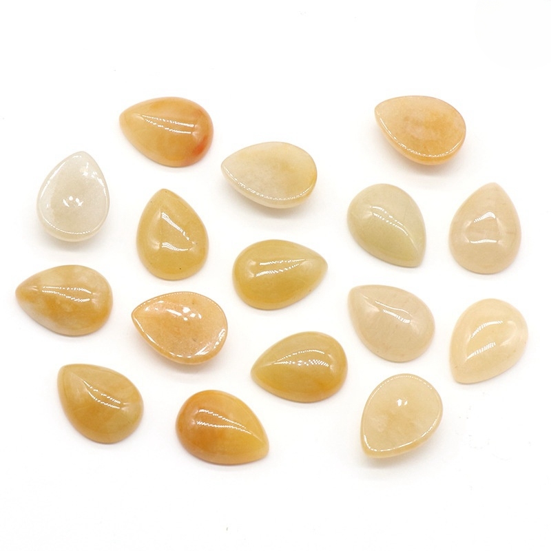 12x16mm Gemstone Teardrop Cabochon Water Drop Stone Flatback Beads for DIY Making Jewelry