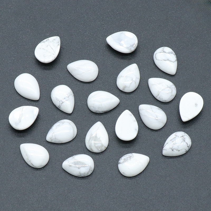 10X14mm Gemstone Teardrop Cabochon Water Drop Stone Flatback Beads for DIY Making Jewelry
