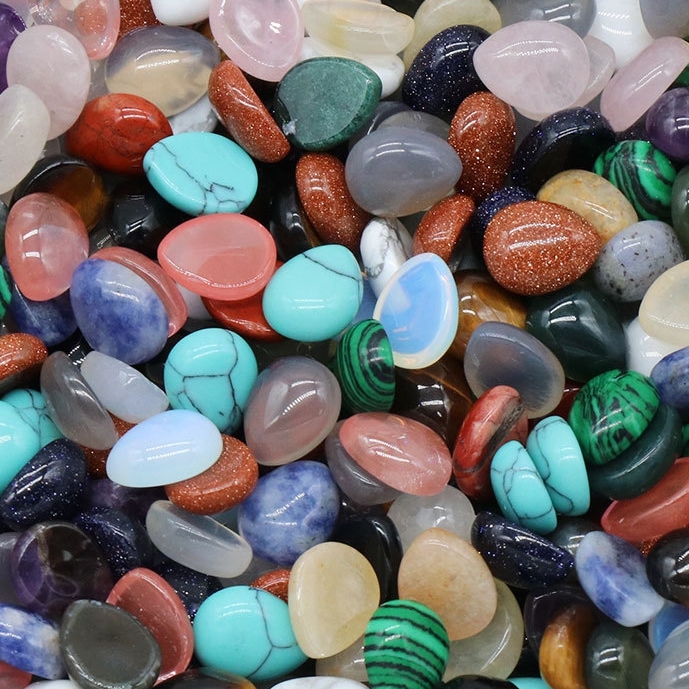 Natural Gemstone Teardrop Cabochon 8x10mm Water Drop Stone Flatback Beads for DIY Making Jewelry