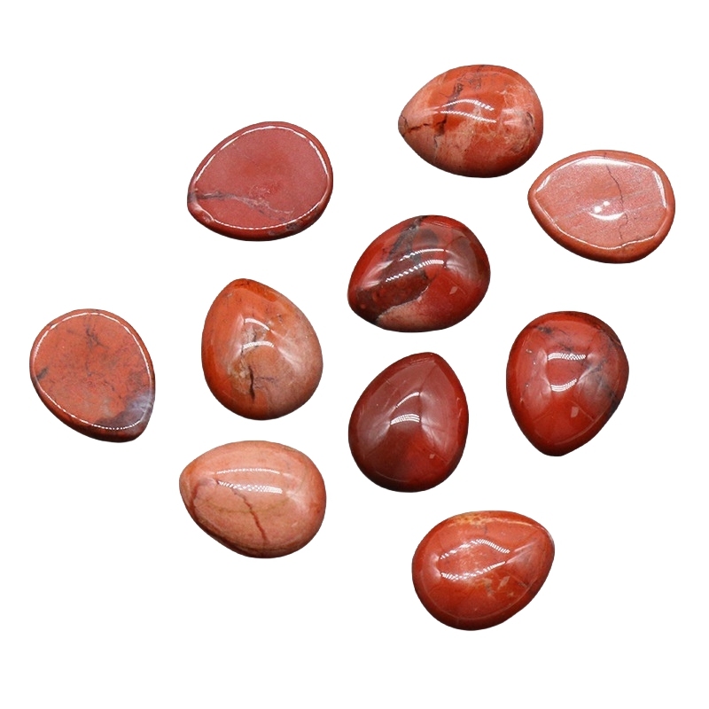 Natural Gemstone Teardrop Cabochon 8x10mm Water Drop Stone Flatback Beads for DIY Making Jewelry