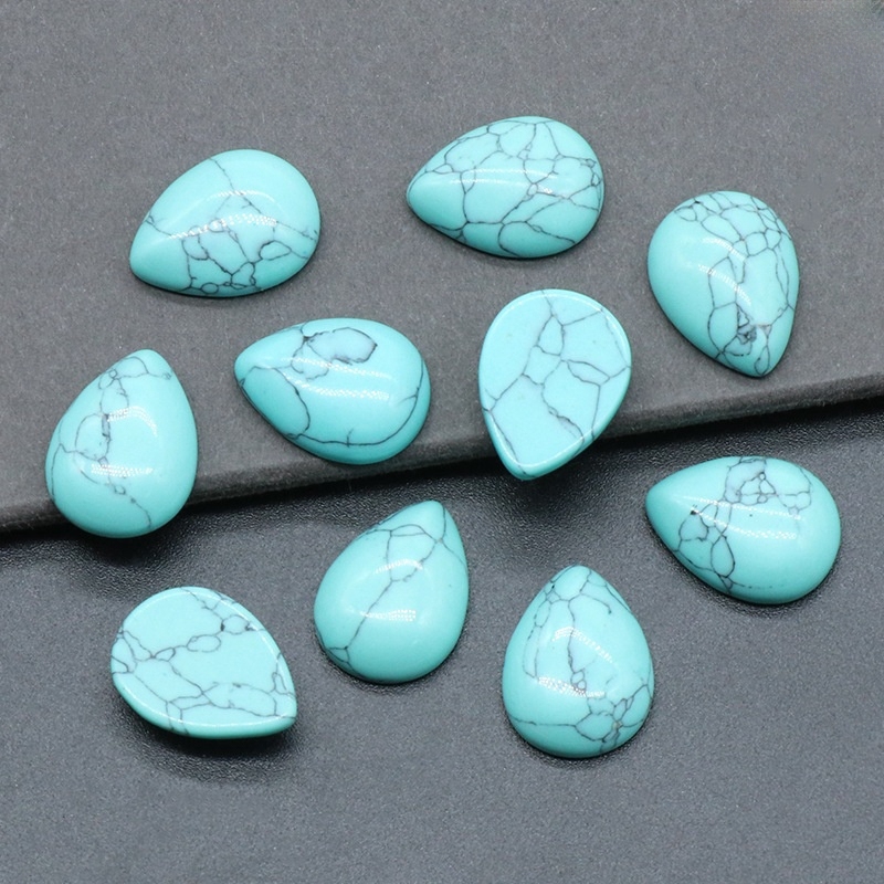 15X20mm Gemstone Teardrop Cabochon Water Drop Stone Flatback Beads for DIY Making Jewelry