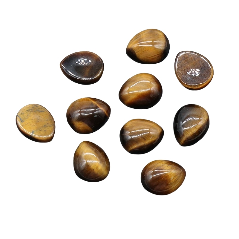 Natural Gemstone Teardrop Cabochon 8x10mm Water Drop Stone Flatback Beads for DIY Making Jewelry