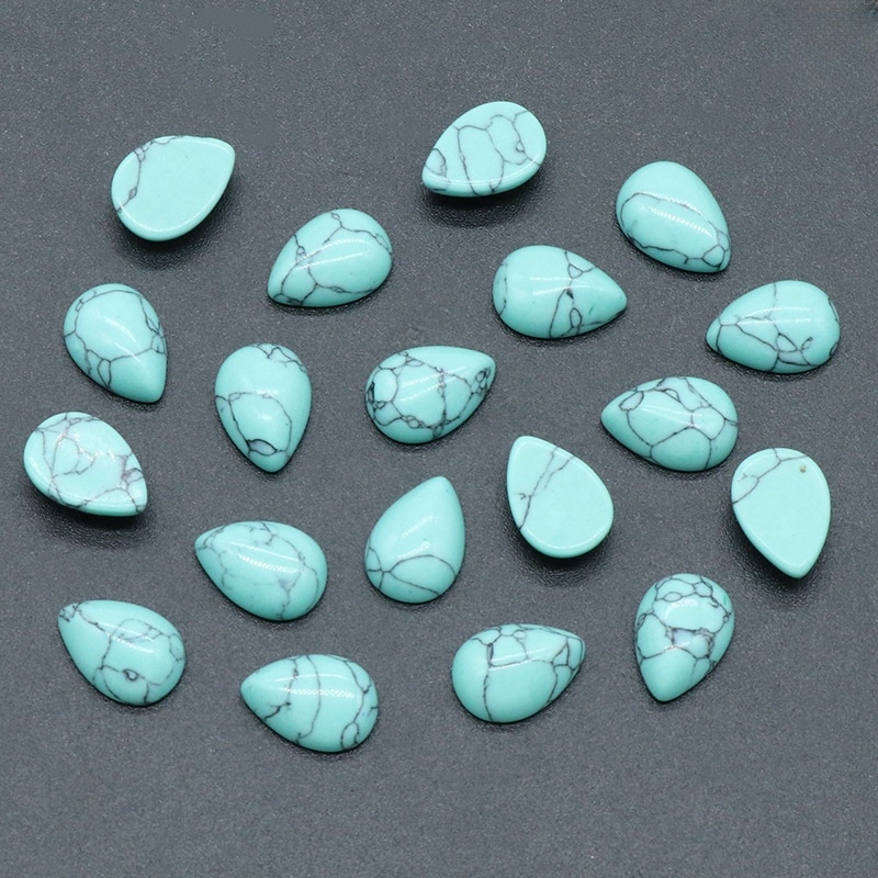 10X14mm Gemstone Teardrop Cabochon Water Drop Stone Flatback Beads for DIY Making Jewelry