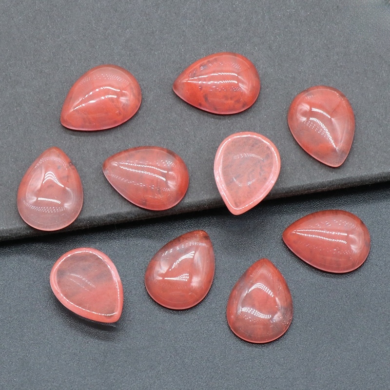 15X20mm Gemstone Teardrop Cabochon Water Drop Stone Flatback Beads for DIY Making Jewelry