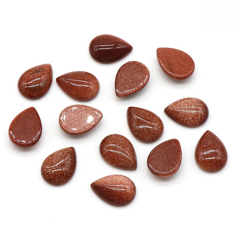 13x18mm Gemstone Teardrop Cabochon Water Drop Stone Flatback Beads for DIY Making Jewelry