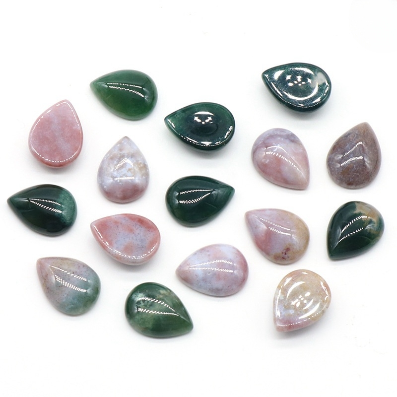 12x16mm Gemstone Teardrop Cabochon Water Drop Stone Flatback Beads for DIY Making Jewelry