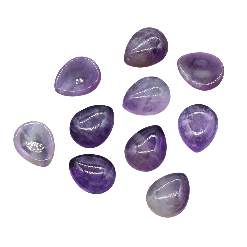 Natural Gemstone Teardrop Cabochon 8x10mm Water Drop Stone Flatback Beads for DIY Making Jewelry