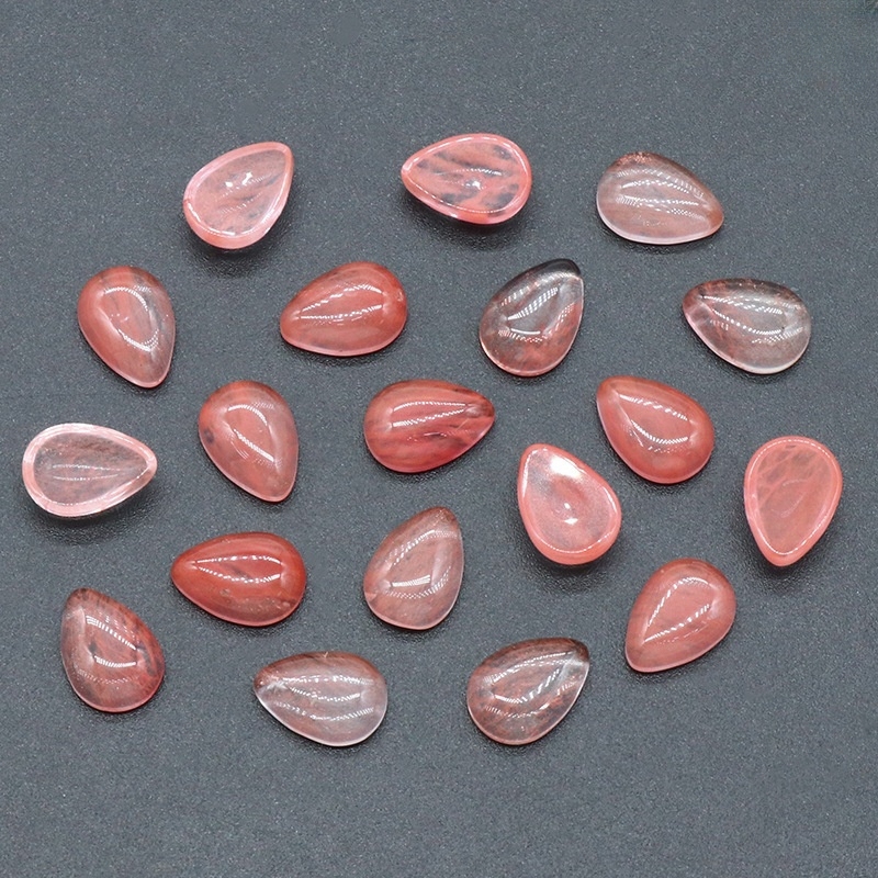 10X14mm Gemstone Teardrop Cabochon Water Drop Stone Flatback Beads for DIY Making Jewelry