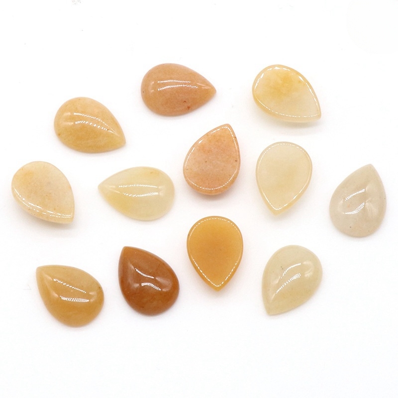 13x18mm Gemstone Teardrop Cabochon Water Drop Stone Flatback Beads for DIY Making Jewelry