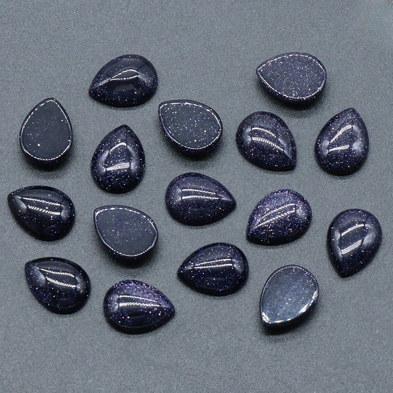 12x16mm Gemstone Teardrop Cabochon Water Drop Stone Flatback Beads for DIY Making Jewelry