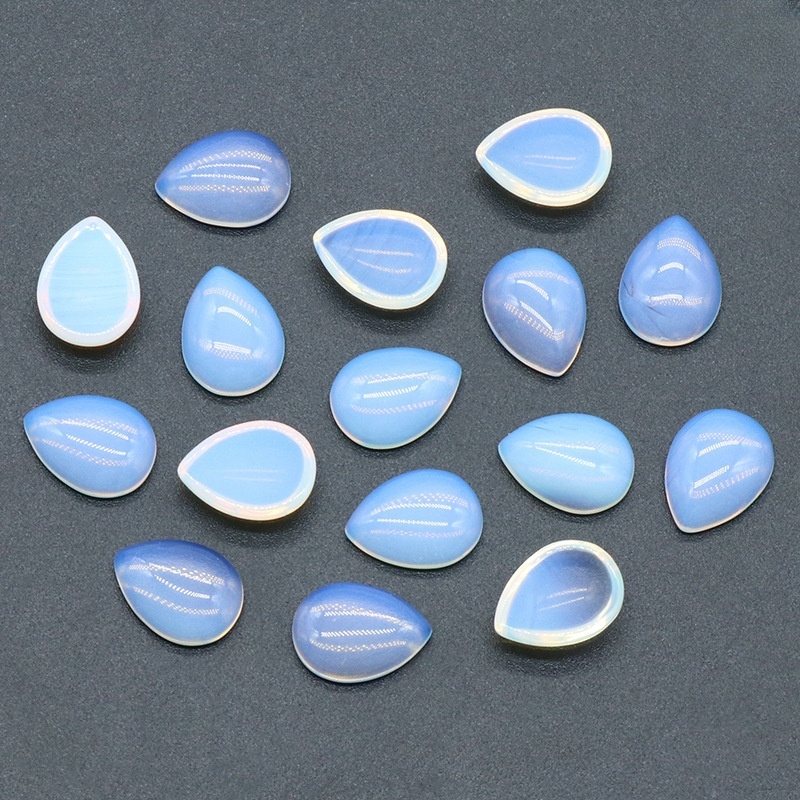 12x16mm Gemstone Teardrop Cabochon Water Drop Stone Flatback Beads for DIY Making Jewelry