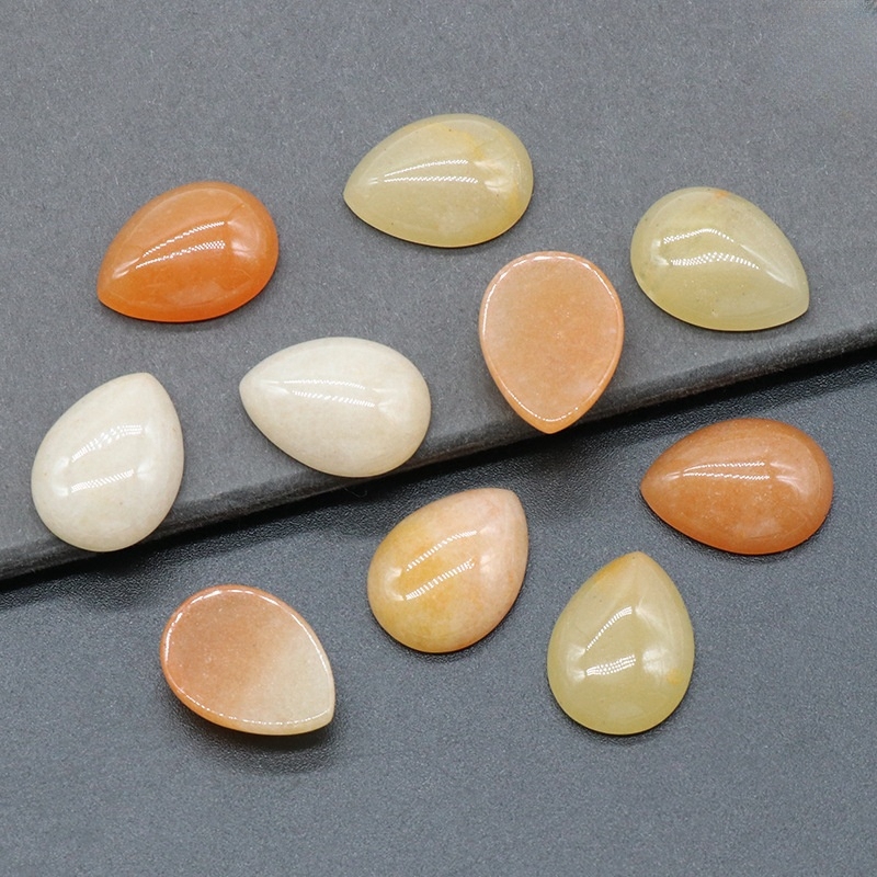 15X20mm Gemstone Teardrop Cabochon Water Drop Stone Flatback Beads for DIY Making Jewelry