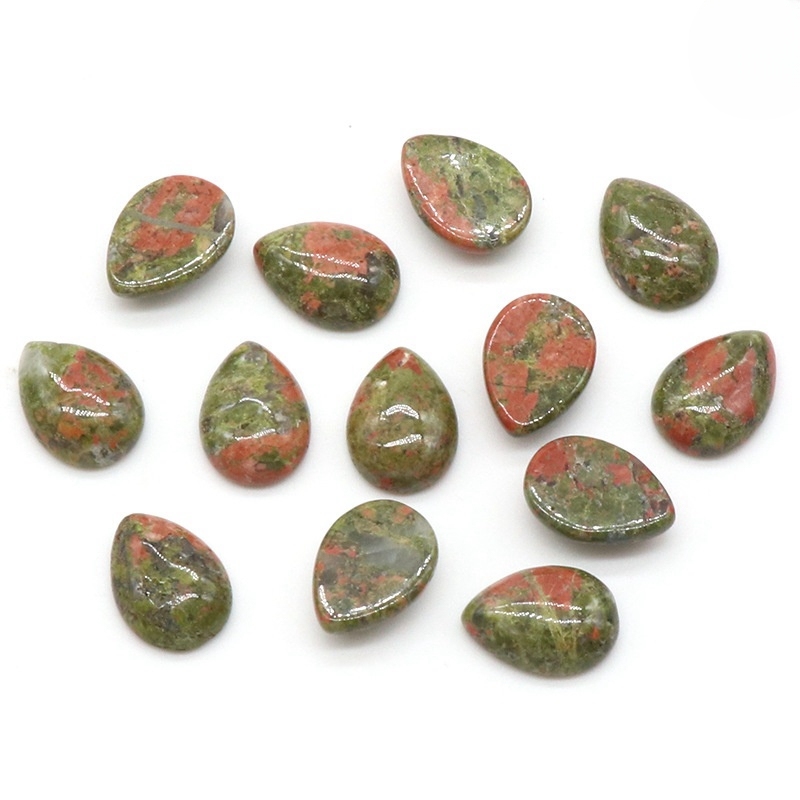 13x18mm Gemstone Teardrop Cabochon Water Drop Stone Flatback Beads for DIY Making Jewelry