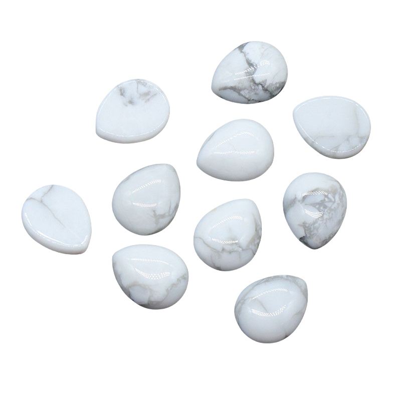 Natural Gemstone Teardrop Cabochon 8x10mm Water Drop Stone Flatback Beads for DIY Making Jewelry