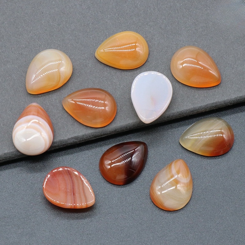 15X20mm Gemstone Teardrop Cabochon Water Drop Stone Flatback Beads for DIY Making Jewelry