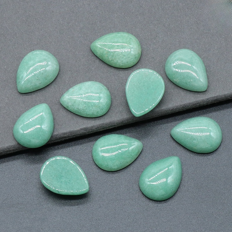 15X20mm Gemstone Teardrop Cabochon Water Drop Stone Flatback Beads for DIY Making Jewelry