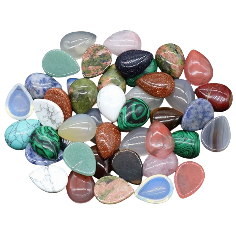 13x18mm Gemstone Teardrop Cabochon Water Drop Stone Flatback Beads for DIY Making Jewelry