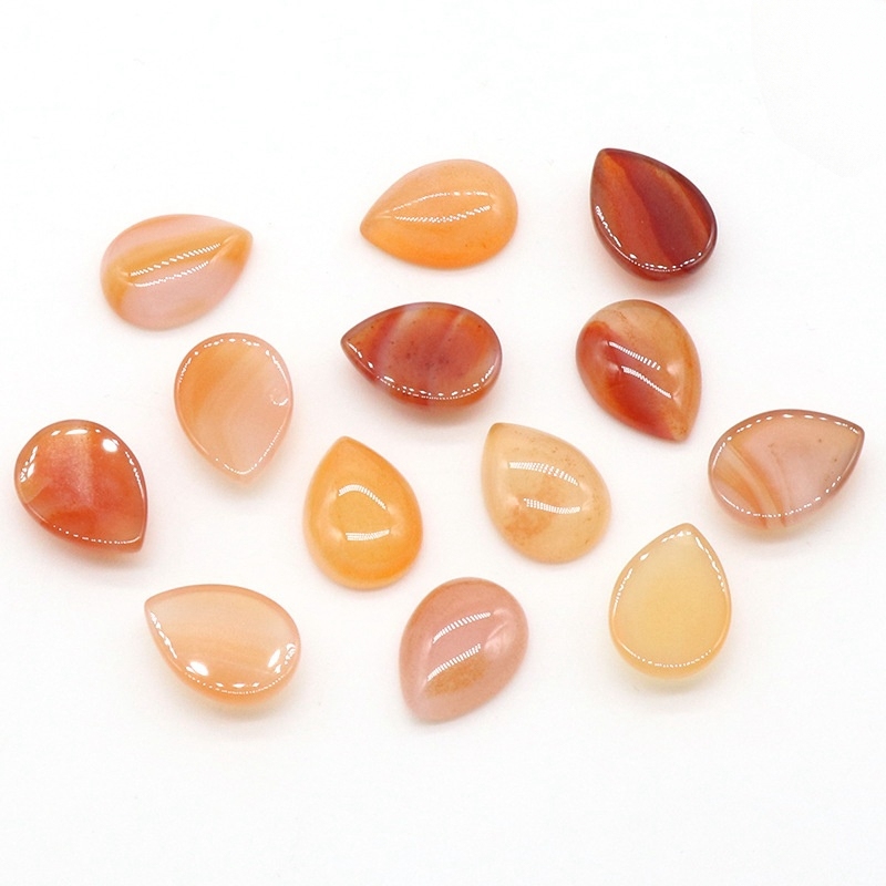 13x18mm Gemstone Teardrop Cabochon Water Drop Stone Flatback Beads for DIY Making Jewelry