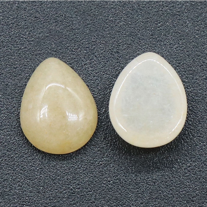 Natural Gemstone Teardrop Cabochon 8x10mm Water Drop Stone Flatback Beads for DIY Making Jewelry