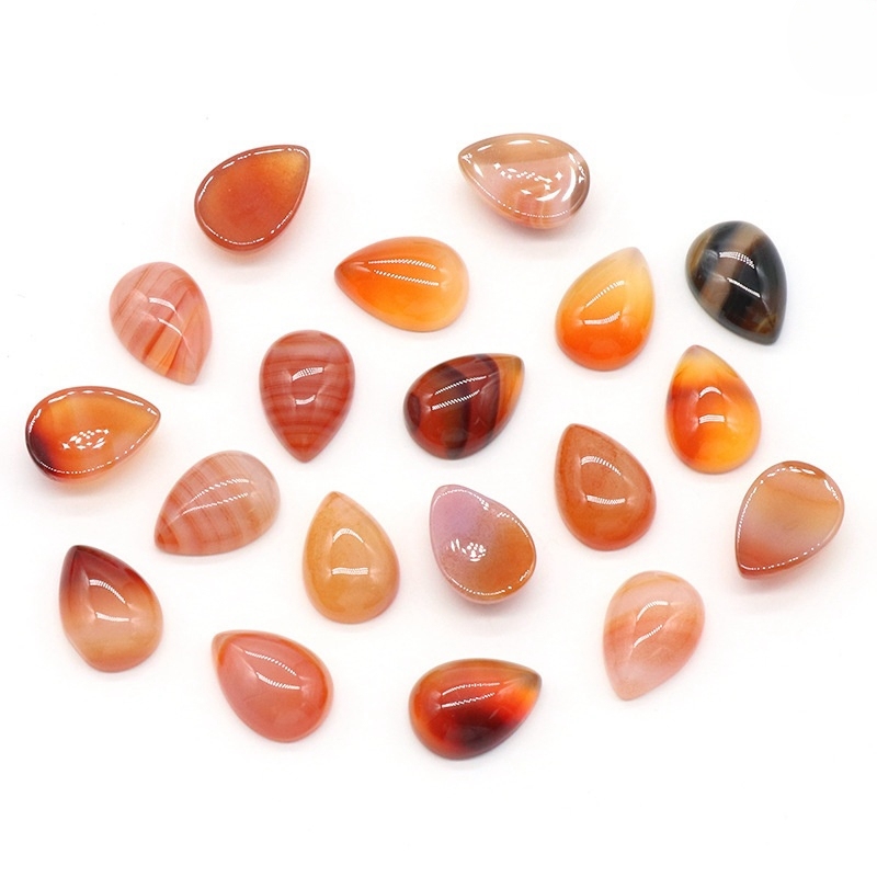 10X14mm Gemstone Teardrop Cabochon Water Drop Stone Flatback Beads for DIY Making Jewelry
