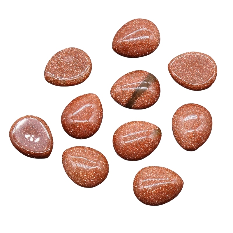 Natural Gemstone Teardrop Cabochon 8x10mm Water Drop Stone Flatback Beads for DIY Making Jewelry