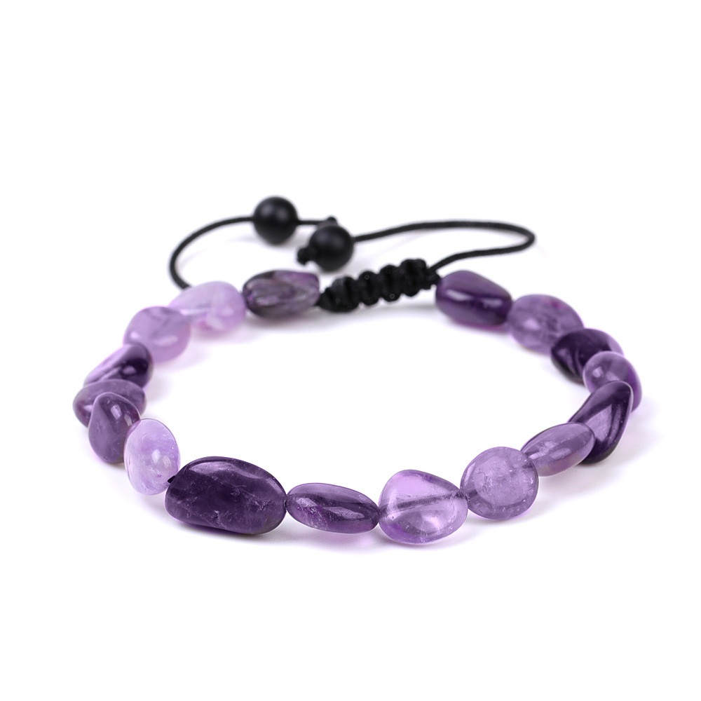 Handmade Woven Tumbled Stone Bracelets Adjustable Healing Chakra Yoga Gemstone Beads 6~9MM  Braided Rope Reiki