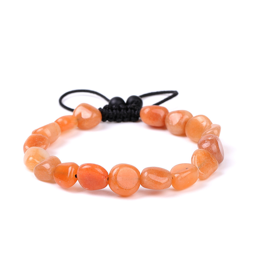 Handmade Woven Tumbled Stone Bracelets Adjustable Healing Chakra Yoga Gemstone Beads 6~9MM  Braided Rope Reiki