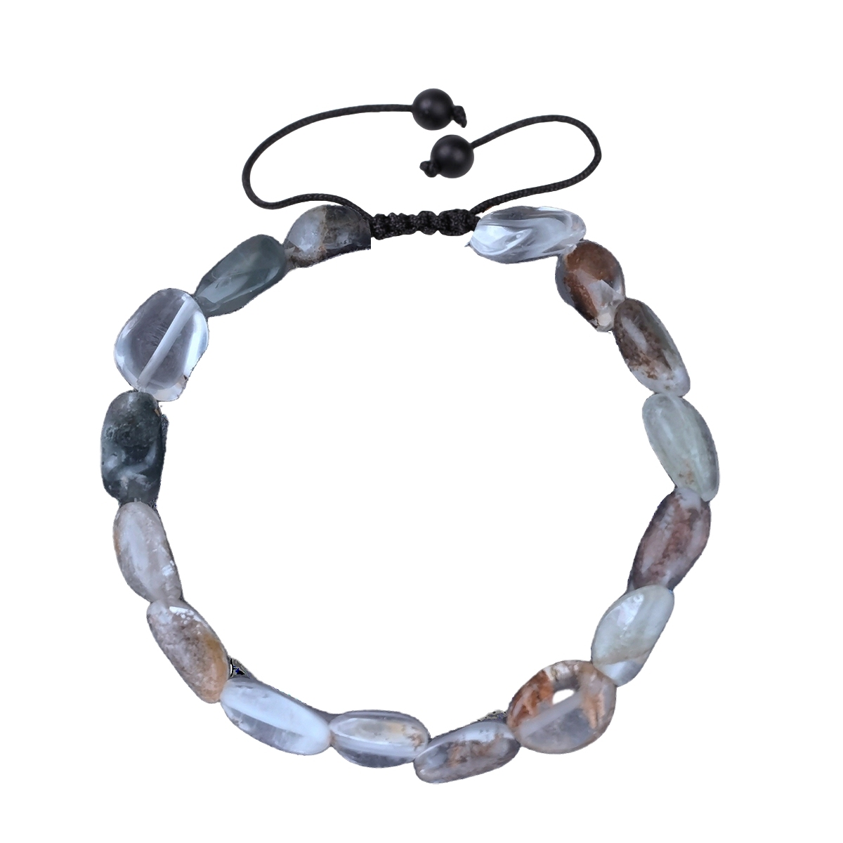 Handmade Woven Tumbled Stone Bracelets Adjustable Healing Chakra Yoga Gemstone Beads 6~9MM  Braided Rope Reiki