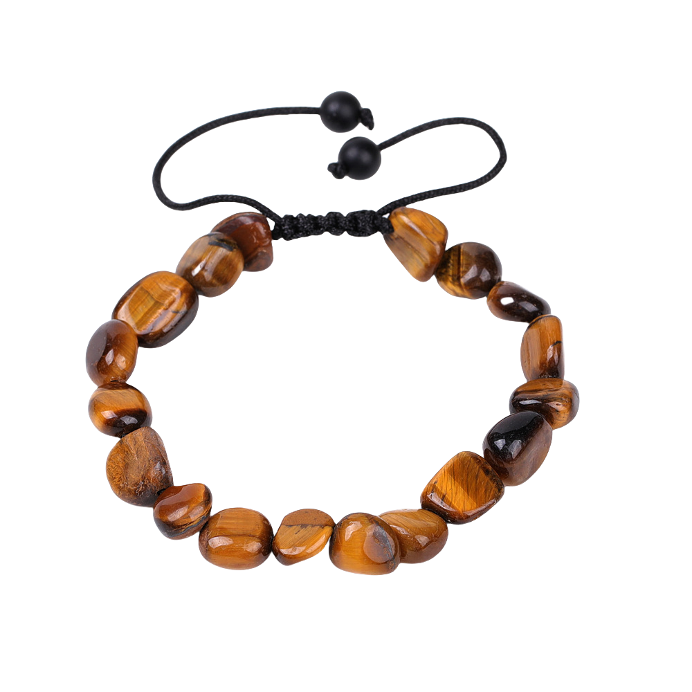 Handmade Woven Tumbled Stone Bracelets Adjustable Healing Chakra Yoga Gemstone Beads 6~9MM  Braided Rope Reiki