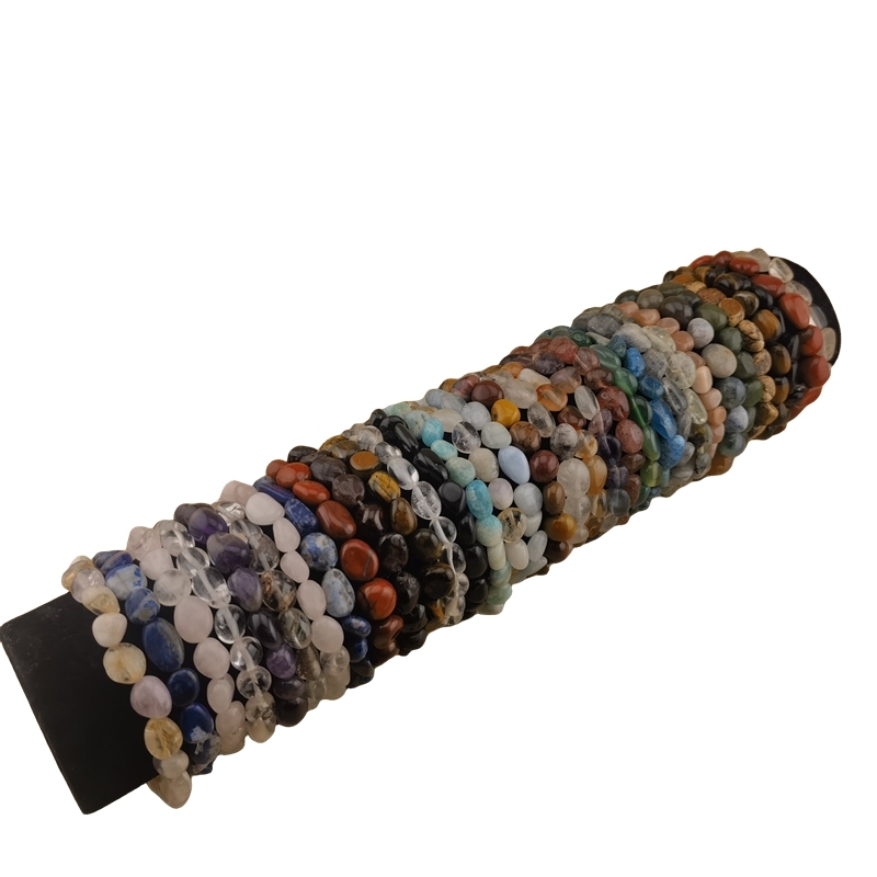 Handmade Woven Tumbled Stone Bracelets Adjustable Healing Chakra Yoga Gemstone Beads 6~9MM  Braided Rope Reiki