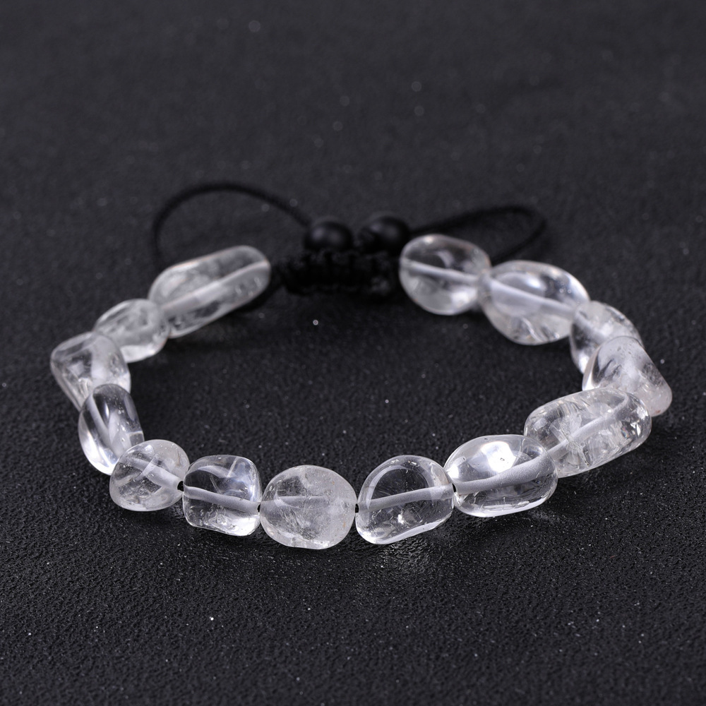 Handmade Woven Tumbled Stone Bracelets Adjustable Healing Chakra Yoga Gemstone Beads 6~9MM  Braided Rope Reiki
