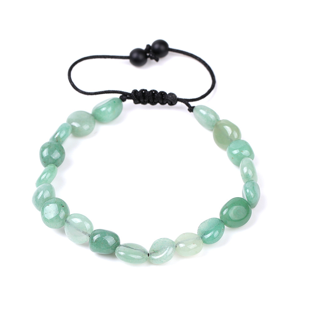 Handmade Woven Tumbled Stone Bracelets Adjustable Healing Chakra Yoga Gemstone Beads 6~9MM  Braided Rope Reiki