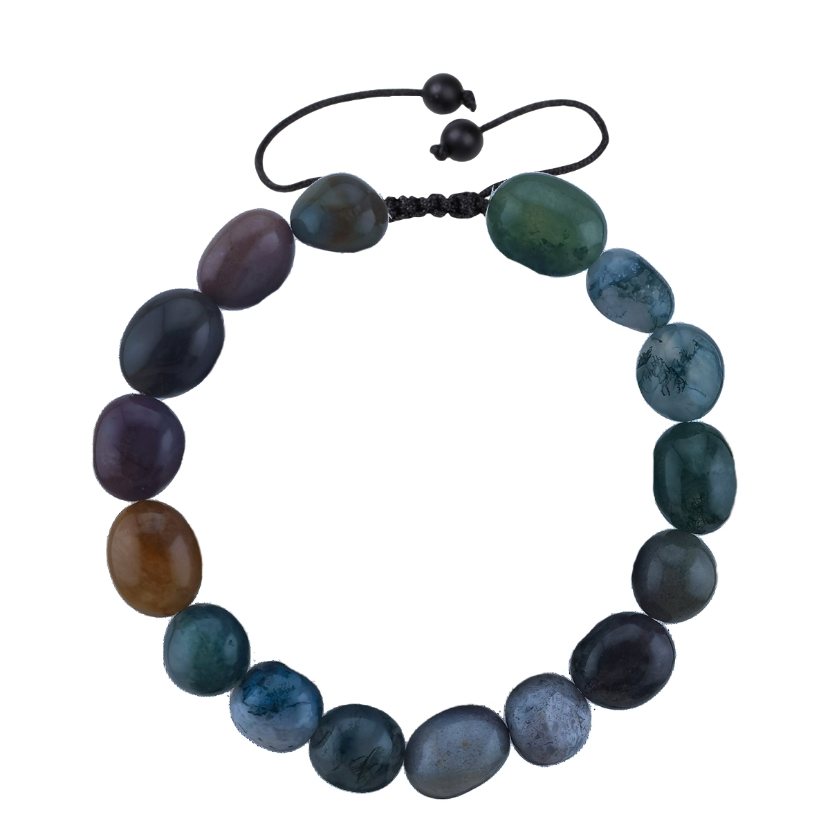 Handmade Woven Tumbled Stone Bracelets Adjustable Healing Chakra Yoga Gemstone Beads 6~9MM  Braided Rope Reiki