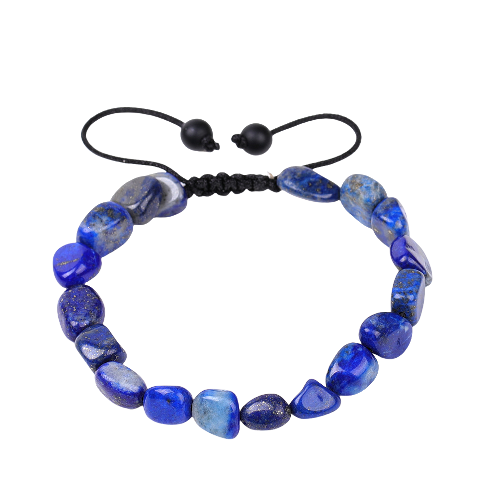 Handmade Woven Tumbled Stone Bracelets Adjustable Healing Chakra Yoga Gemstone Beads 6~9MM  Braided Rope Reiki