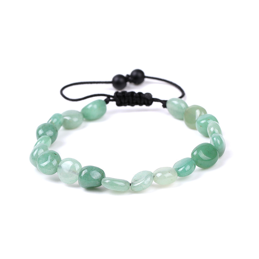 Handmade Woven Tumbled Stone Bracelets Adjustable Healing Chakra Yoga Gemstone Beads 6~9MM  Braided Rope Reiki