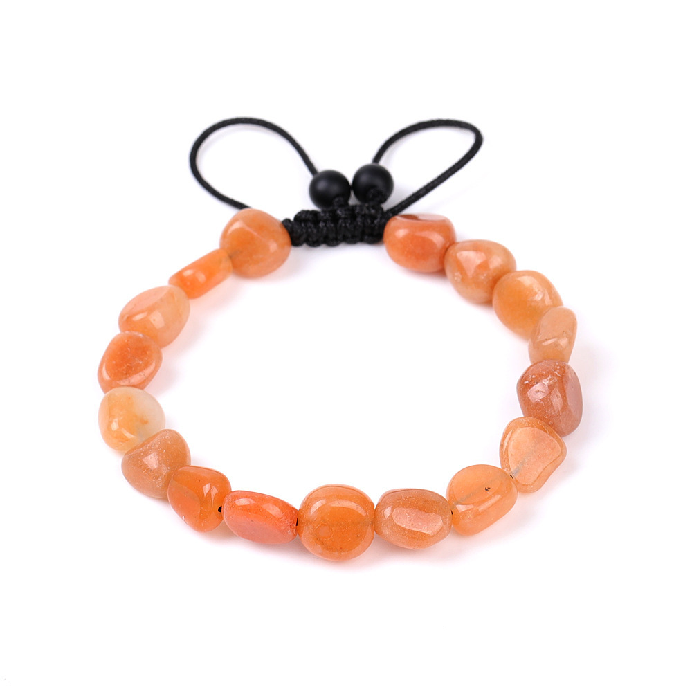 Handmade Woven Tumbled Stone Bracelets Adjustable Healing Chakra Yoga Gemstone Beads 6~9MM  Braided Rope Reiki