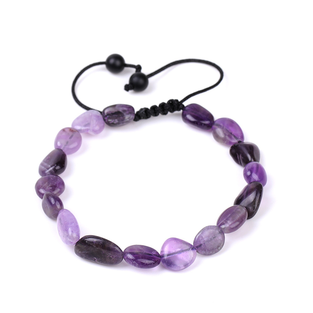 Handmade Woven Tumbled Stone Bracelets Adjustable Healing Chakra Yoga Gemstone Beads 6~9MM  Braided Rope Reiki
