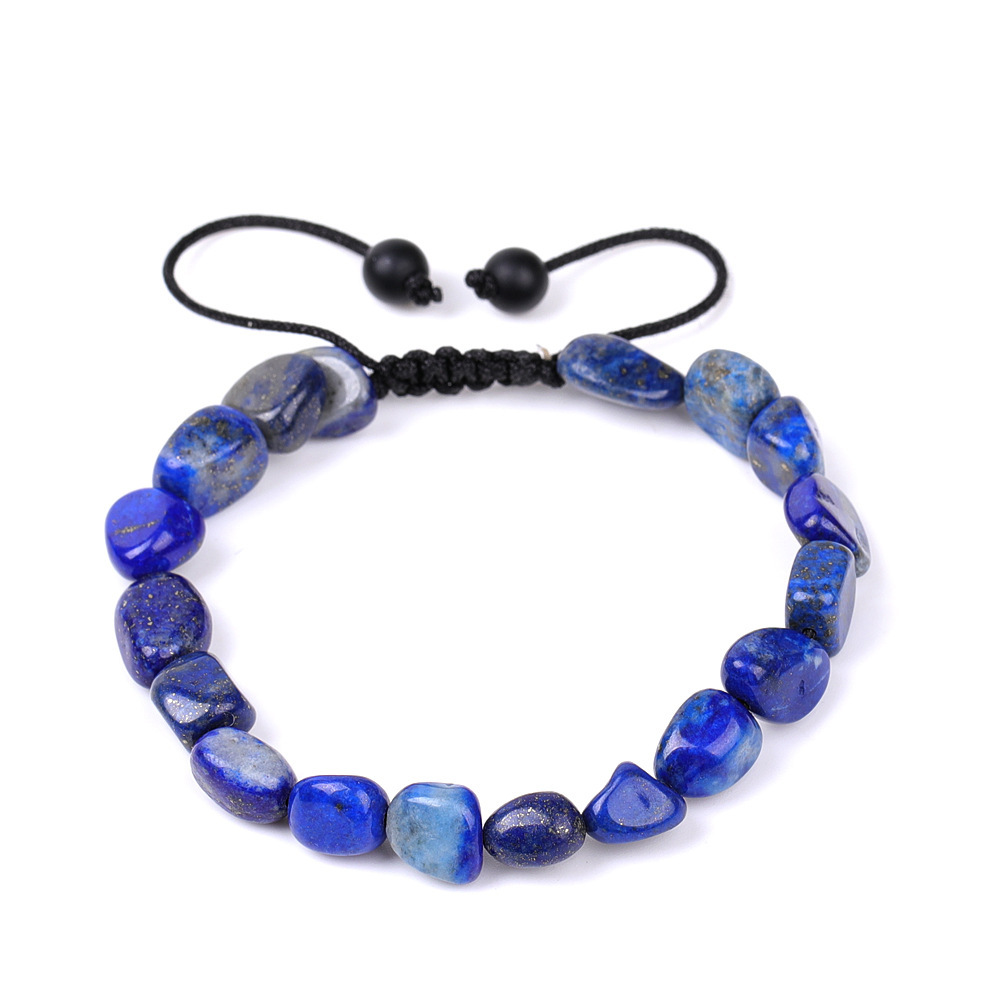 Handmade Woven Tumbled Stone Bracelets Adjustable Healing Chakra Yoga Gemstone Beads 6~9MM  Braided Rope Reiki