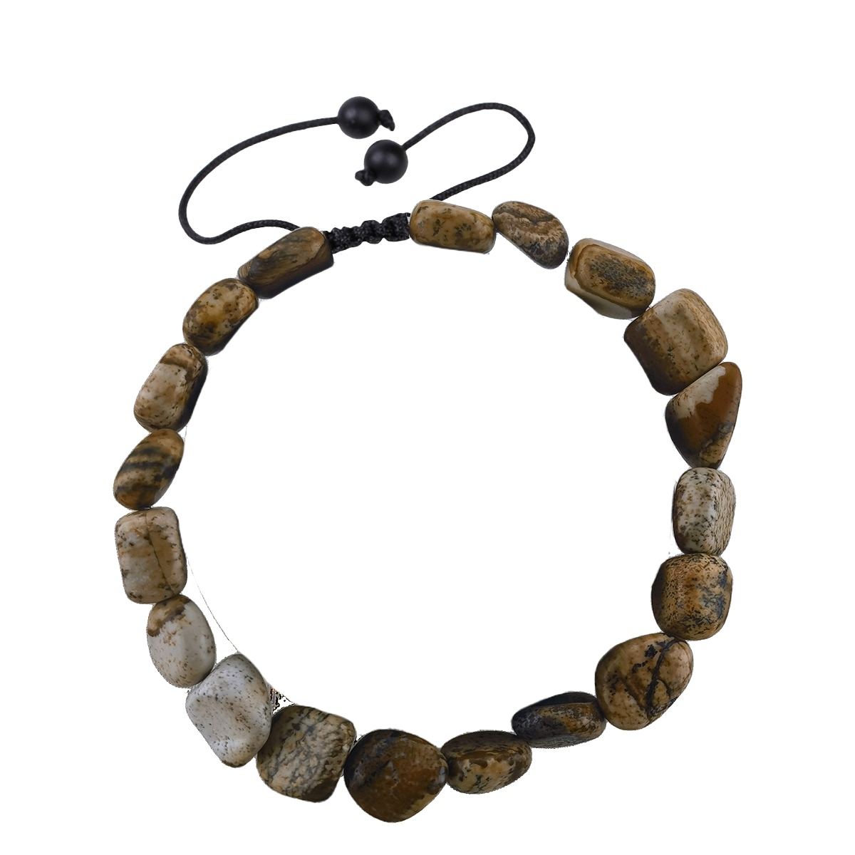 Handmade Woven Tumbled Stone Bracelets Adjustable Healing Chakra Yoga Gemstone Beads 6~9MM  Braided Rope Reiki
