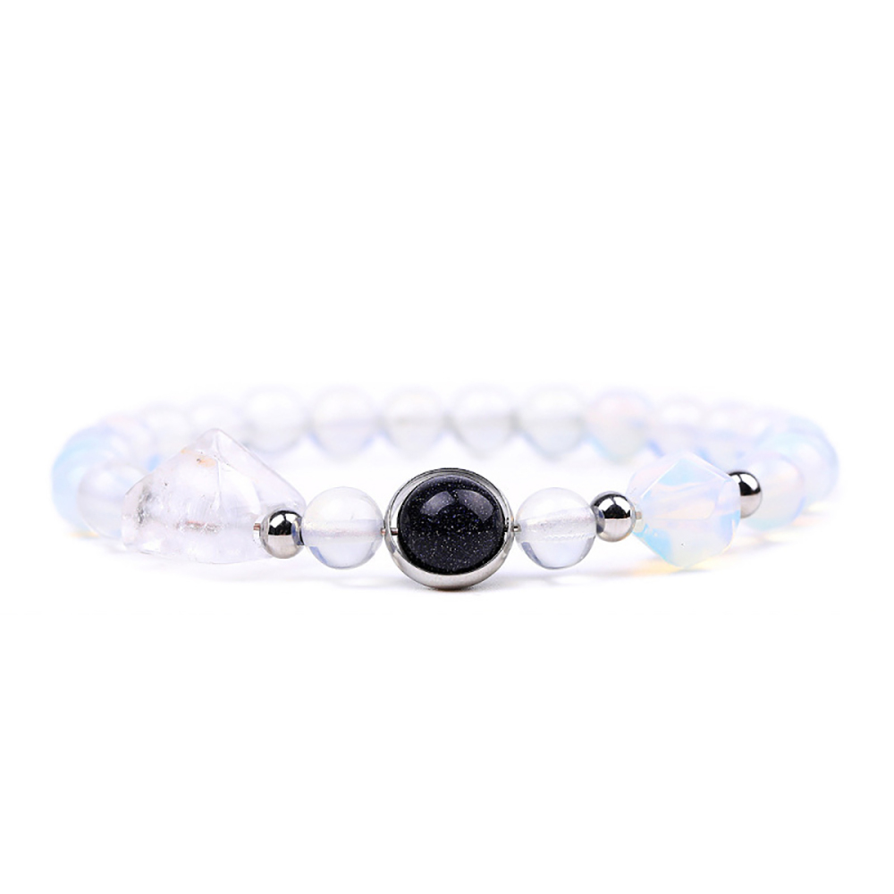 New Fashion Pyramid Bead Bracelet,Faceted Amethyst Rose Quartz Tiger Eye Bracelet,Yoga Obsidian Sodalite Pyramid Lucky Bracelet